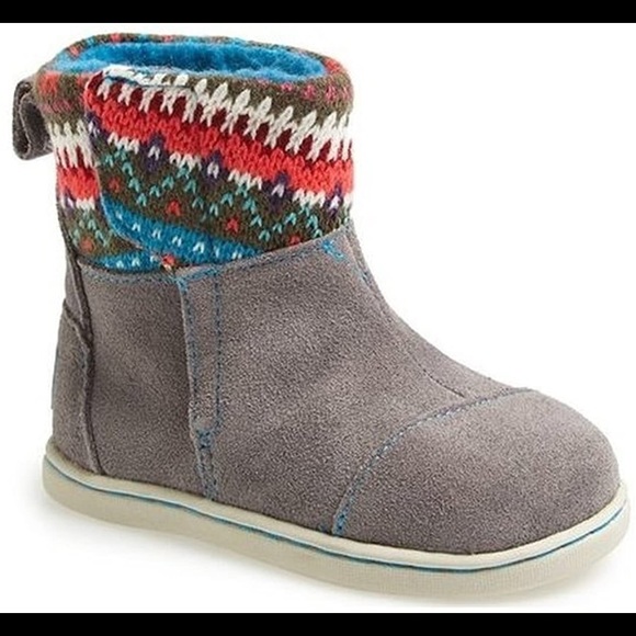 Toms Leather Boots with Knit Trim Size 11 - Picture 2 of 10